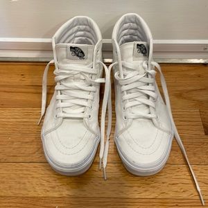 Vans Sk8 Hi All White Skate Shoes